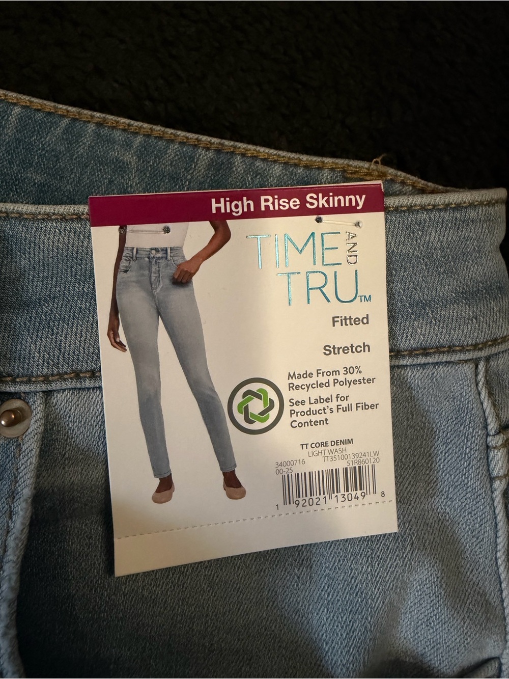 Time and Tru Light Blue Skinny Jeans - Picture 3 of 5